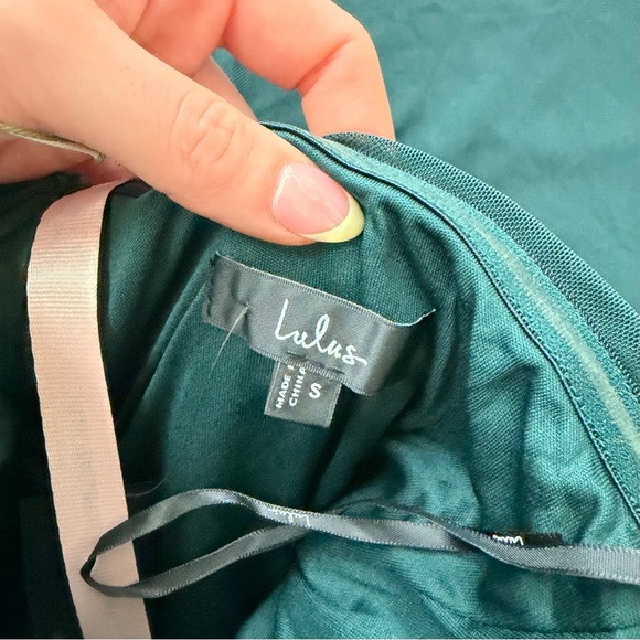 NWT Lulus Foxy Emerald Green Strapless Maxi Dress - Picture 4 of 4